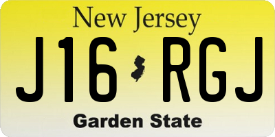 NJ license plate J16RGJ