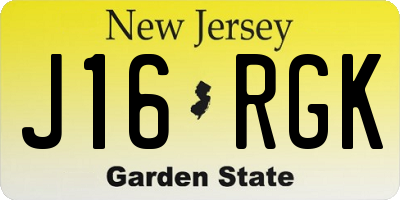 NJ license plate J16RGK