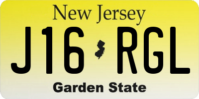 NJ license plate J16RGL