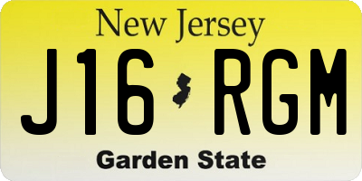 NJ license plate J16RGM