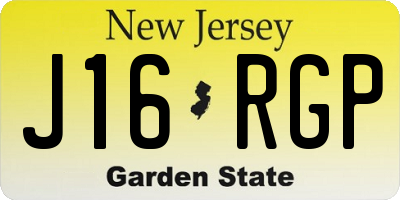 NJ license plate J16RGP