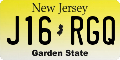 NJ license plate J16RGQ