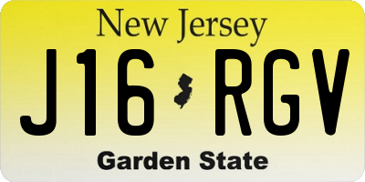 NJ license plate J16RGV