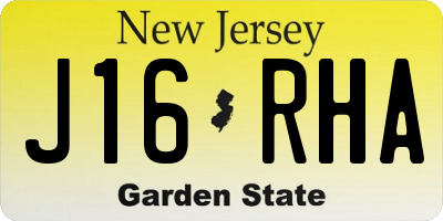 NJ license plate J16RHA