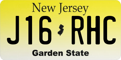 NJ license plate J16RHC