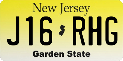 NJ license plate J16RHG