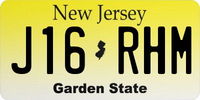 NJ license plate J16RHM