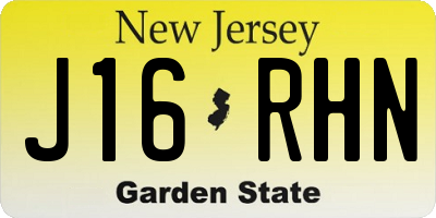 NJ license plate J16RHN