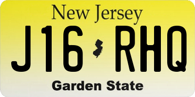 NJ license plate J16RHQ