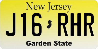 NJ license plate J16RHR