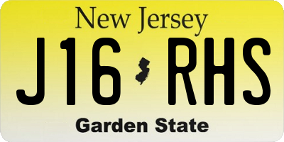 NJ license plate J16RHS