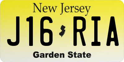 NJ license plate J16RIA