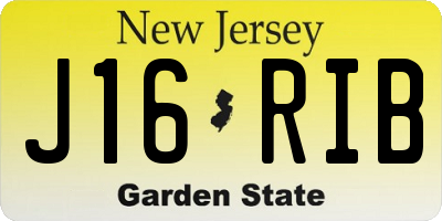 NJ license plate J16RIB