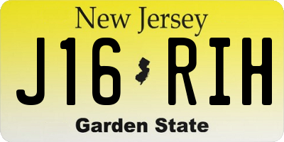 NJ license plate J16RIH