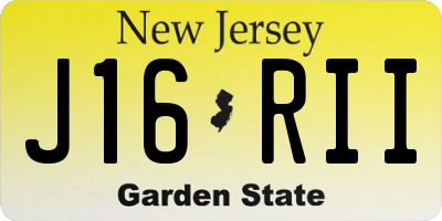 NJ license plate J16RII