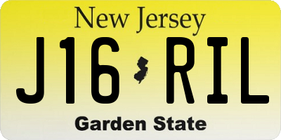 NJ license plate J16RIL
