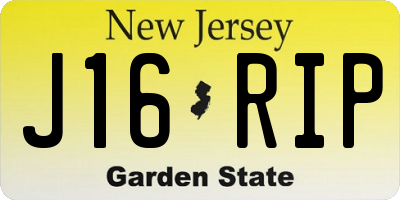 NJ license plate J16RIP