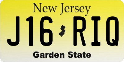 NJ license plate J16RIQ