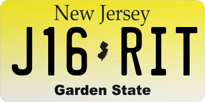 NJ license plate J16RIT