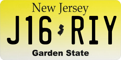 NJ license plate J16RIY