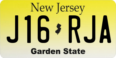 NJ license plate J16RJA