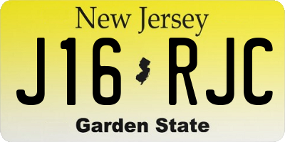 NJ license plate J16RJC