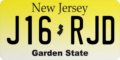 NJ license plate J16RJD