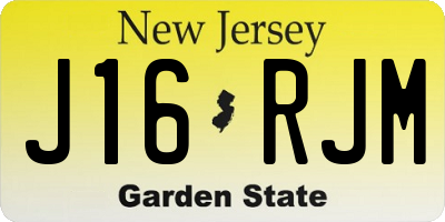 NJ license plate J16RJM