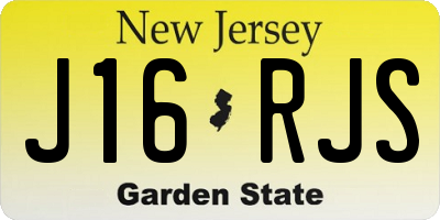 NJ license plate J16RJS