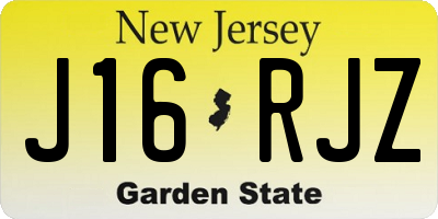 NJ license plate J16RJZ