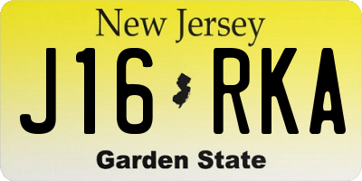 NJ license plate J16RKA