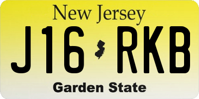 NJ license plate J16RKB