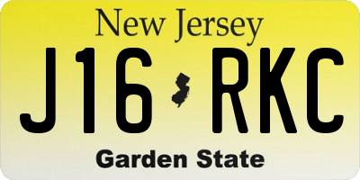 NJ license plate J16RKC