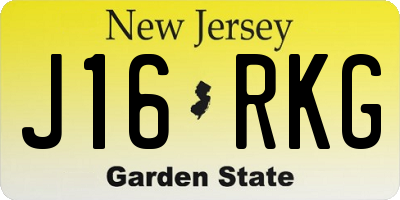 NJ license plate J16RKG
