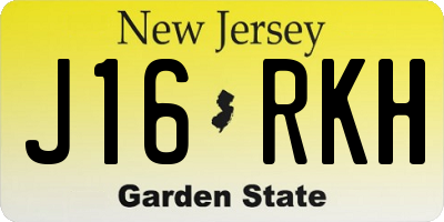 NJ license plate J16RKH