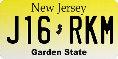 NJ license plate J16RKM