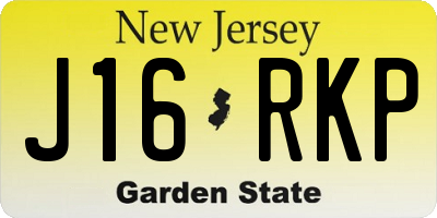 NJ license plate J16RKP