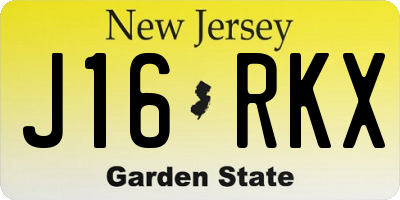 NJ license plate J16RKX