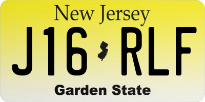 NJ license plate J16RLF