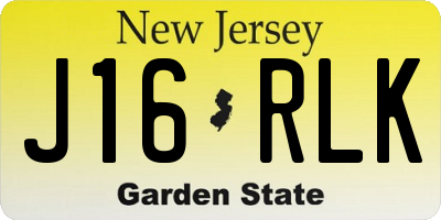 NJ license plate J16RLK