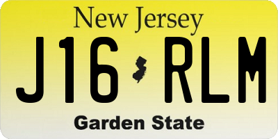 NJ license plate J16RLM