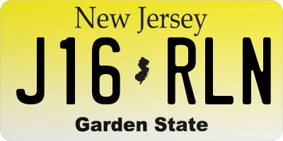 NJ license plate J16RLN
