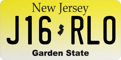 NJ license plate J16RLO