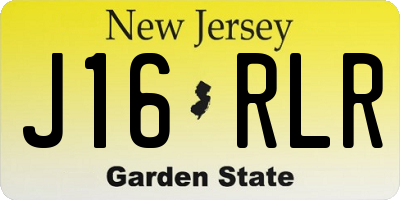 NJ license plate J16RLR