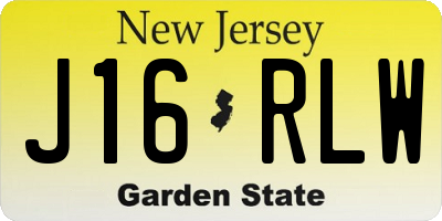 NJ license plate J16RLW