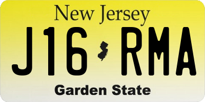 NJ license plate J16RMA