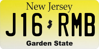 NJ license plate J16RMB