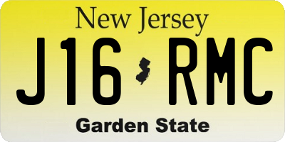 NJ license plate J16RMC