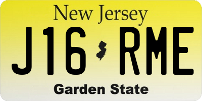 NJ license plate J16RME