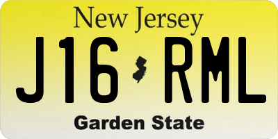 NJ license plate J16RML